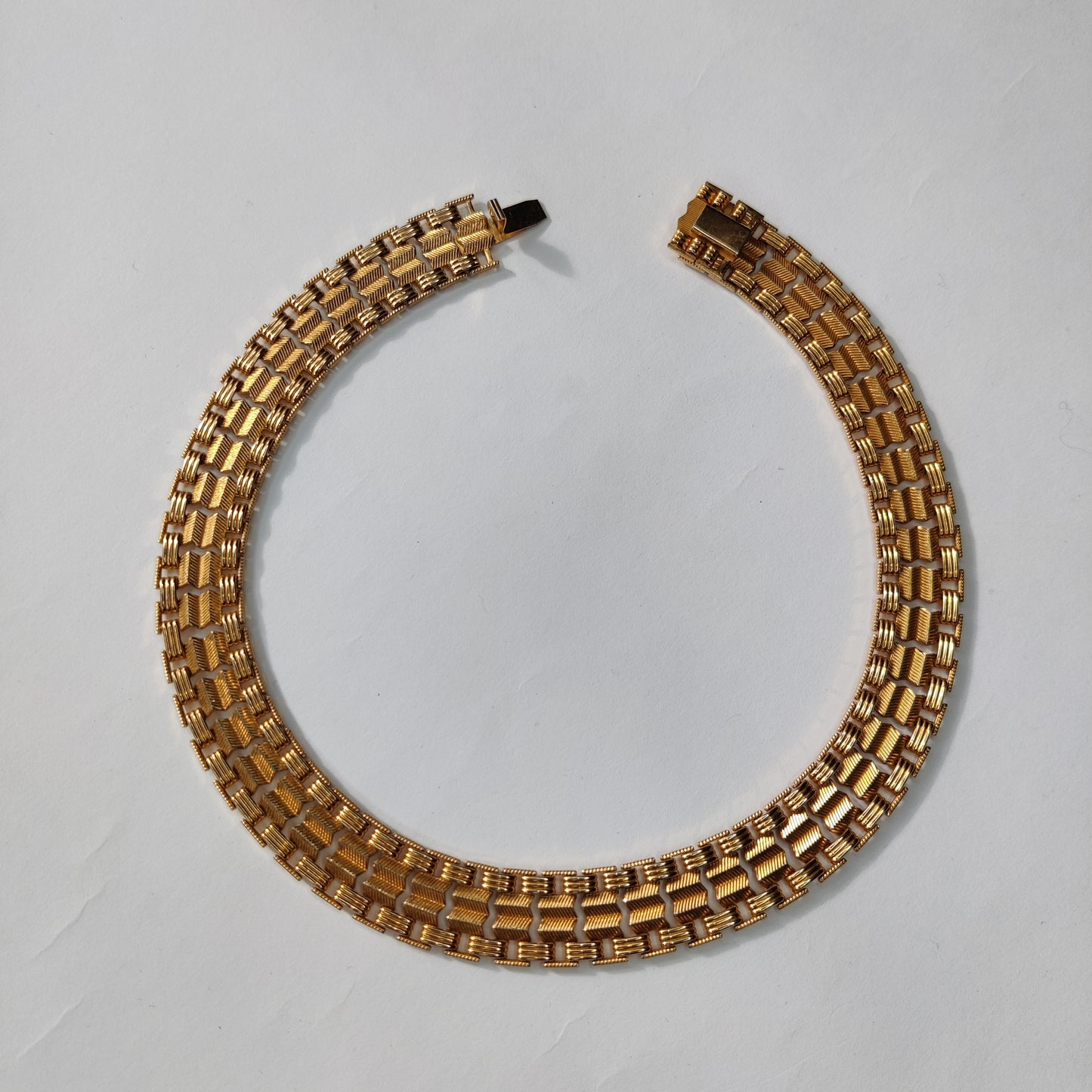 Vintage Flat Link Collar Neckace