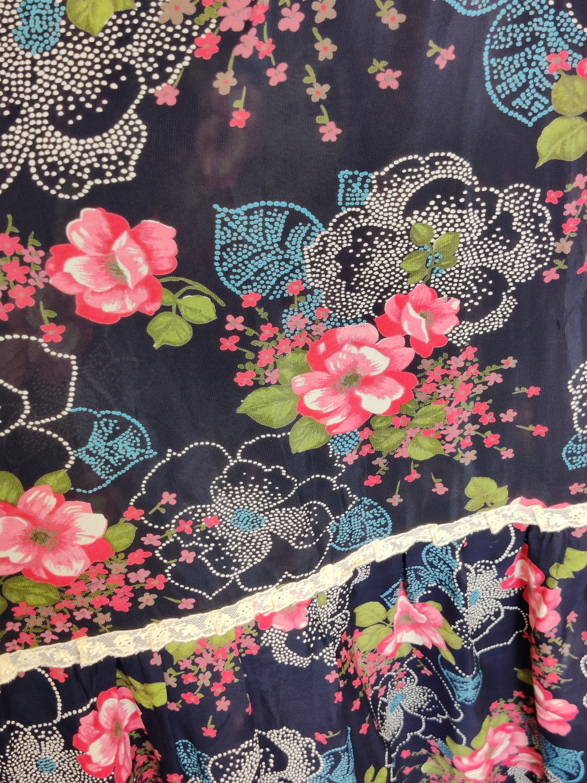 Vintage 1970s Fiona Dresses Floral Prairie Maxi Dress