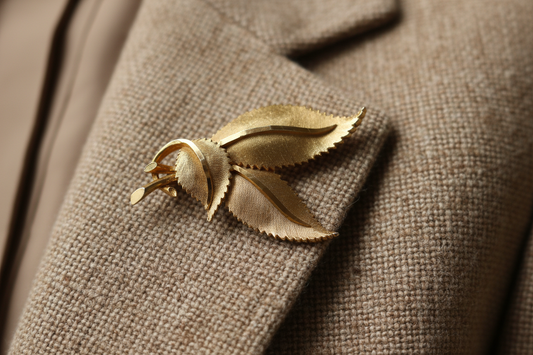1960s BSK Leaf Brooch