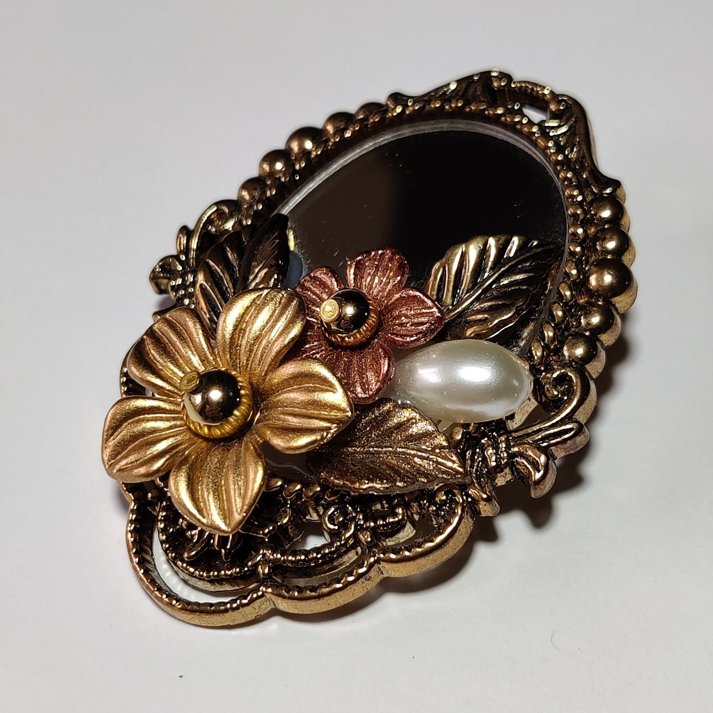 Vintage Framed Mirror Brooch