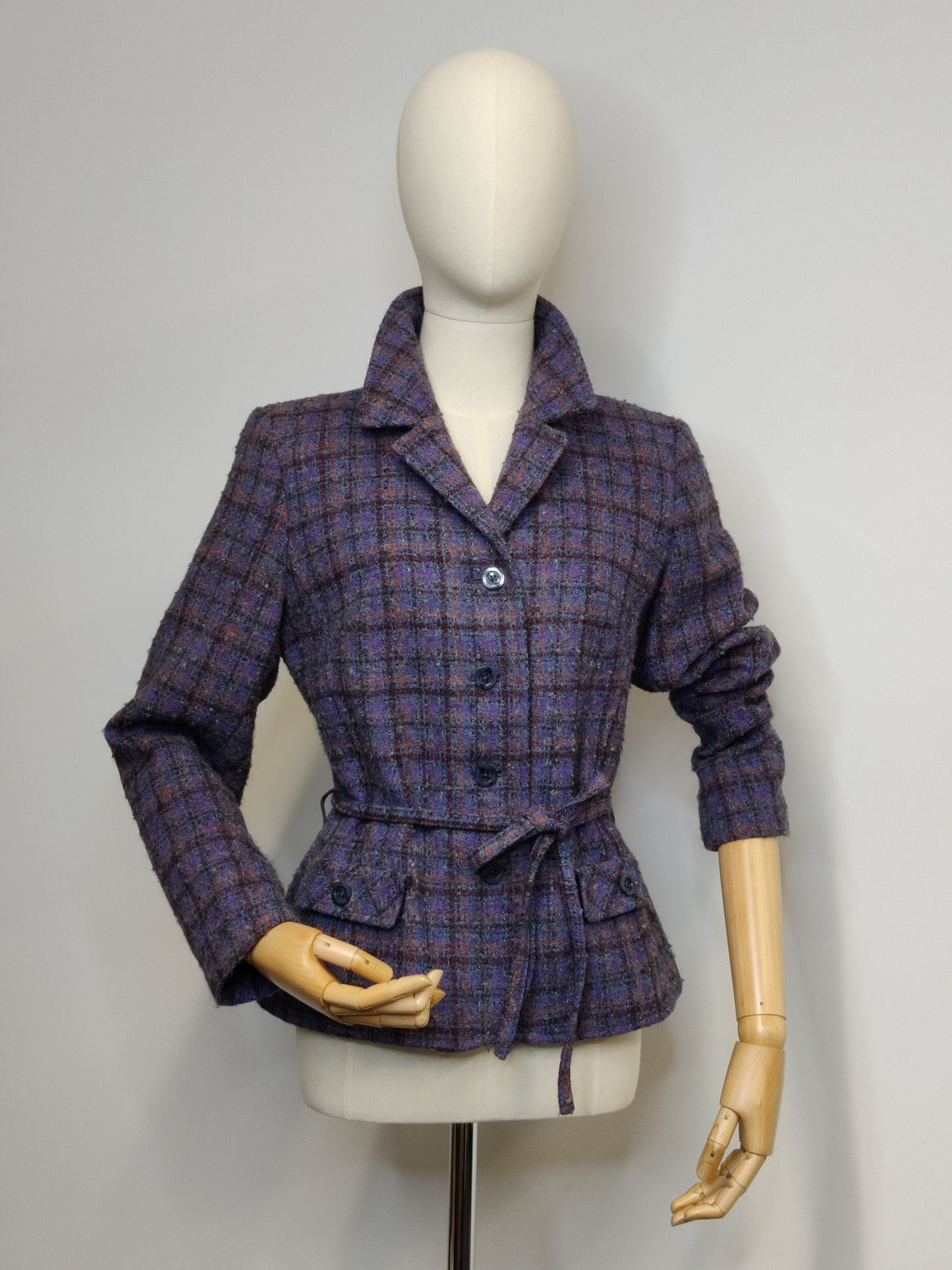 Vintage Wool Tweed Belted Jacket