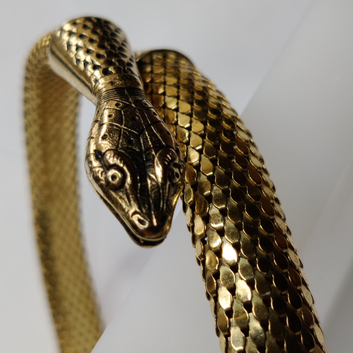 Vintage Whiting and Davis Gold Snake Necklace