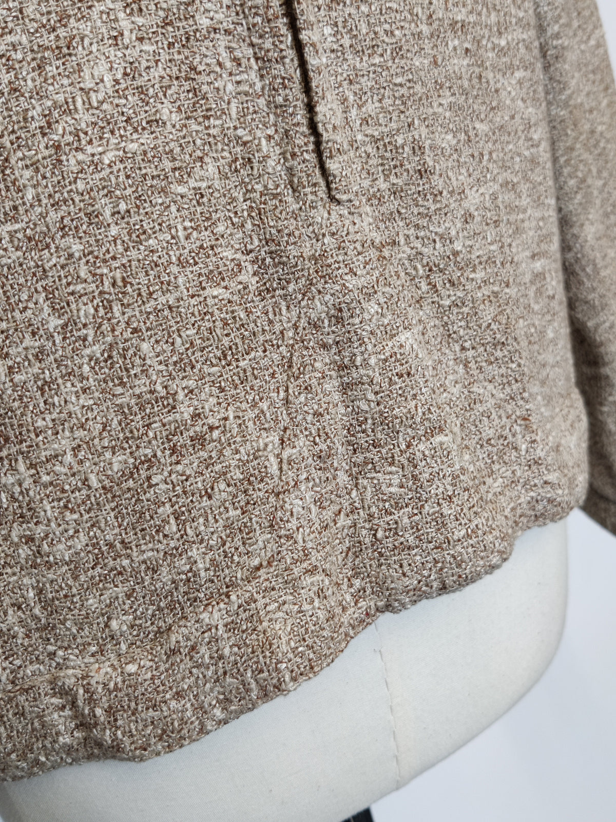 1930s Hand Tailored Art Deco Jacket with Weighted Hem