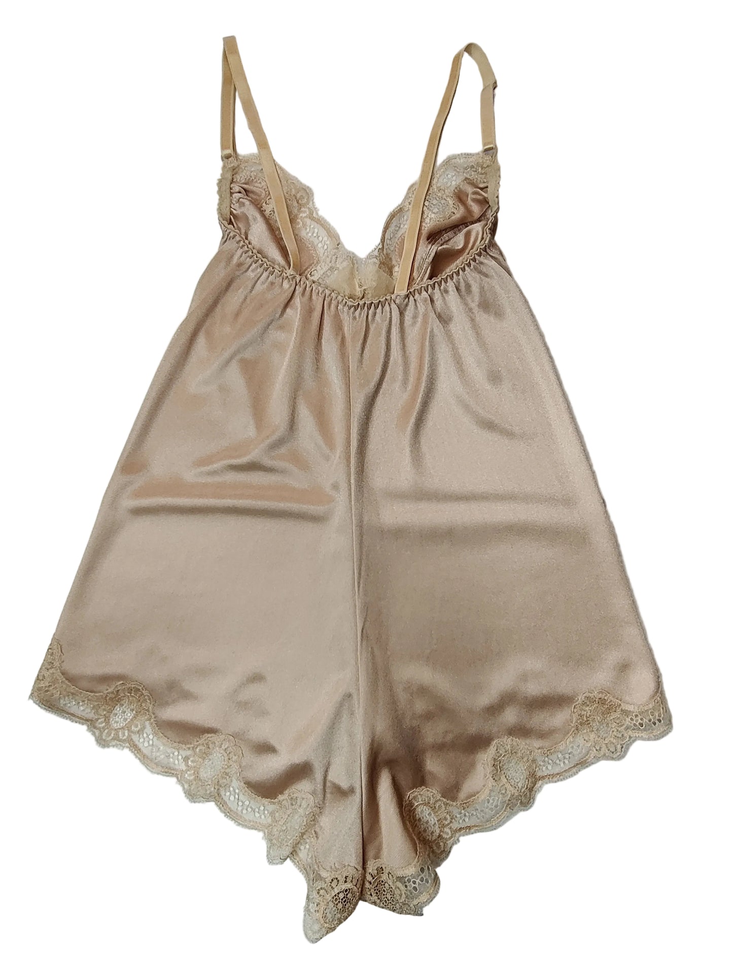 Vintage Sand/Nude 1970s Teddy/Camiknickers