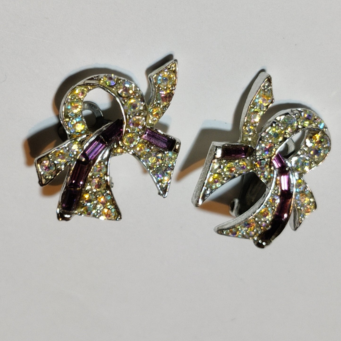 1960s Ribbon Diamante Earrings