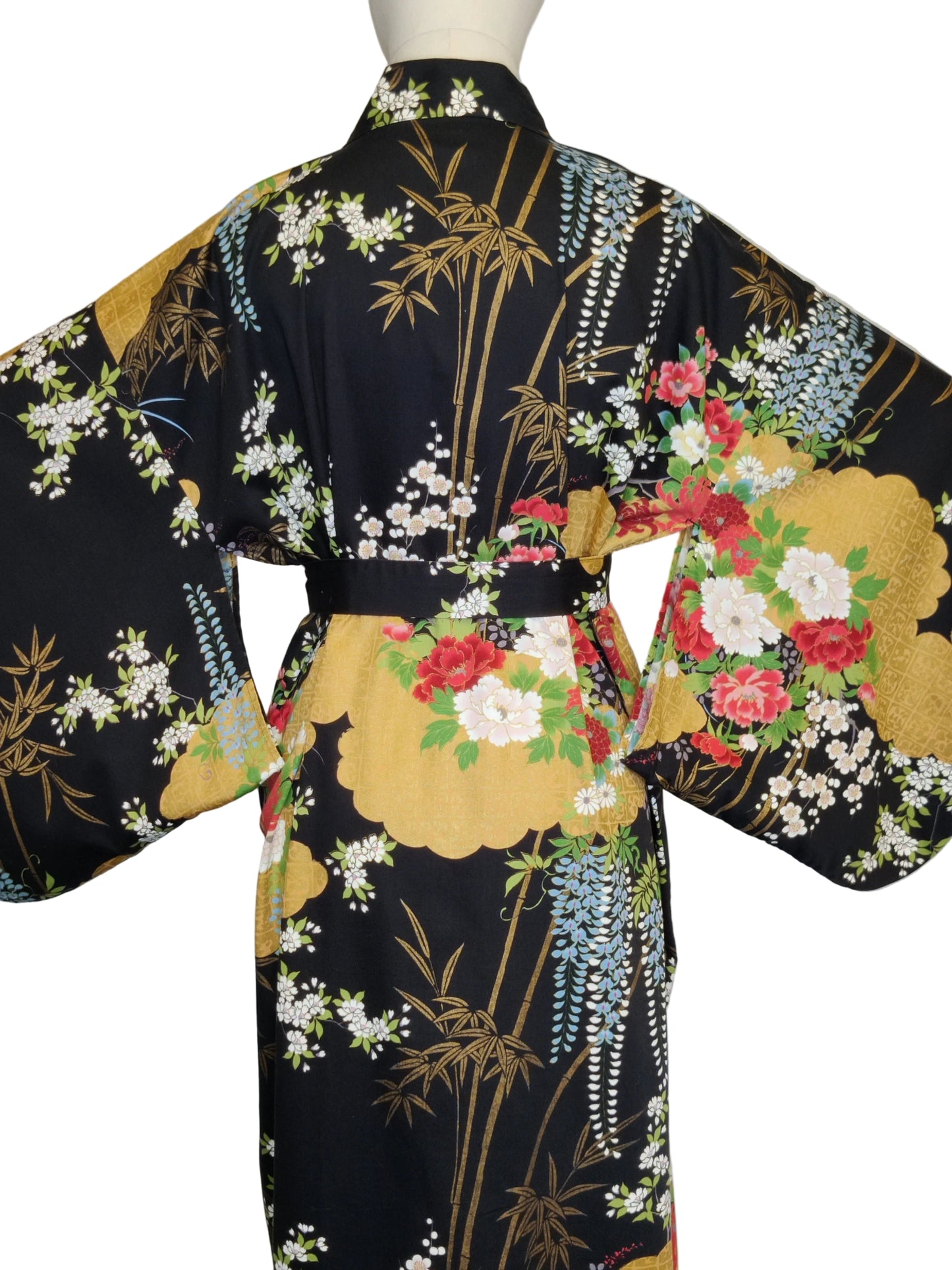 Vintage 1970s Mixed Floral Print Cotton Kimono Robe – Made in Japan