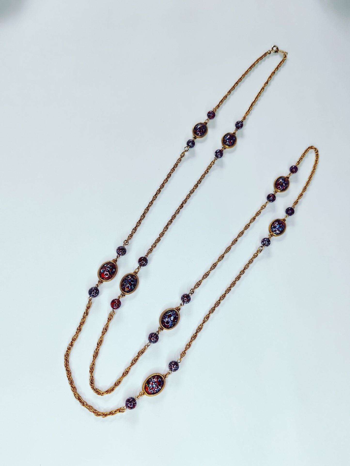 Vintage 1960s Accessocraft Glass Sautoir Necklace