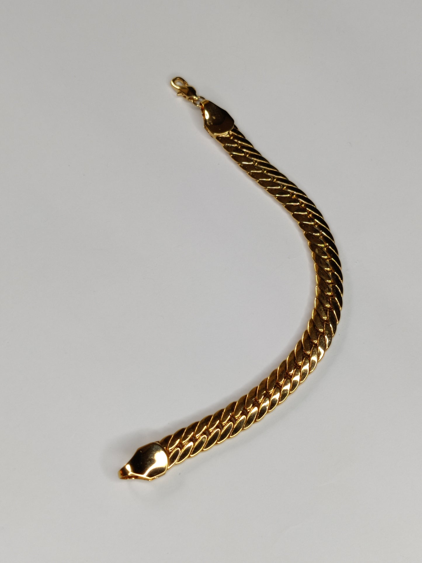 Vintage Flat Herringbone Curb Link Bracelet