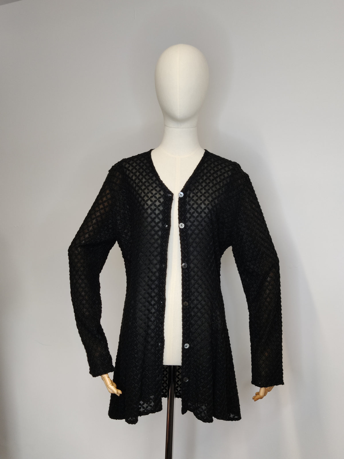 1990s GHOST (Sarne era) Black Devoire Peplum Jacket/Top