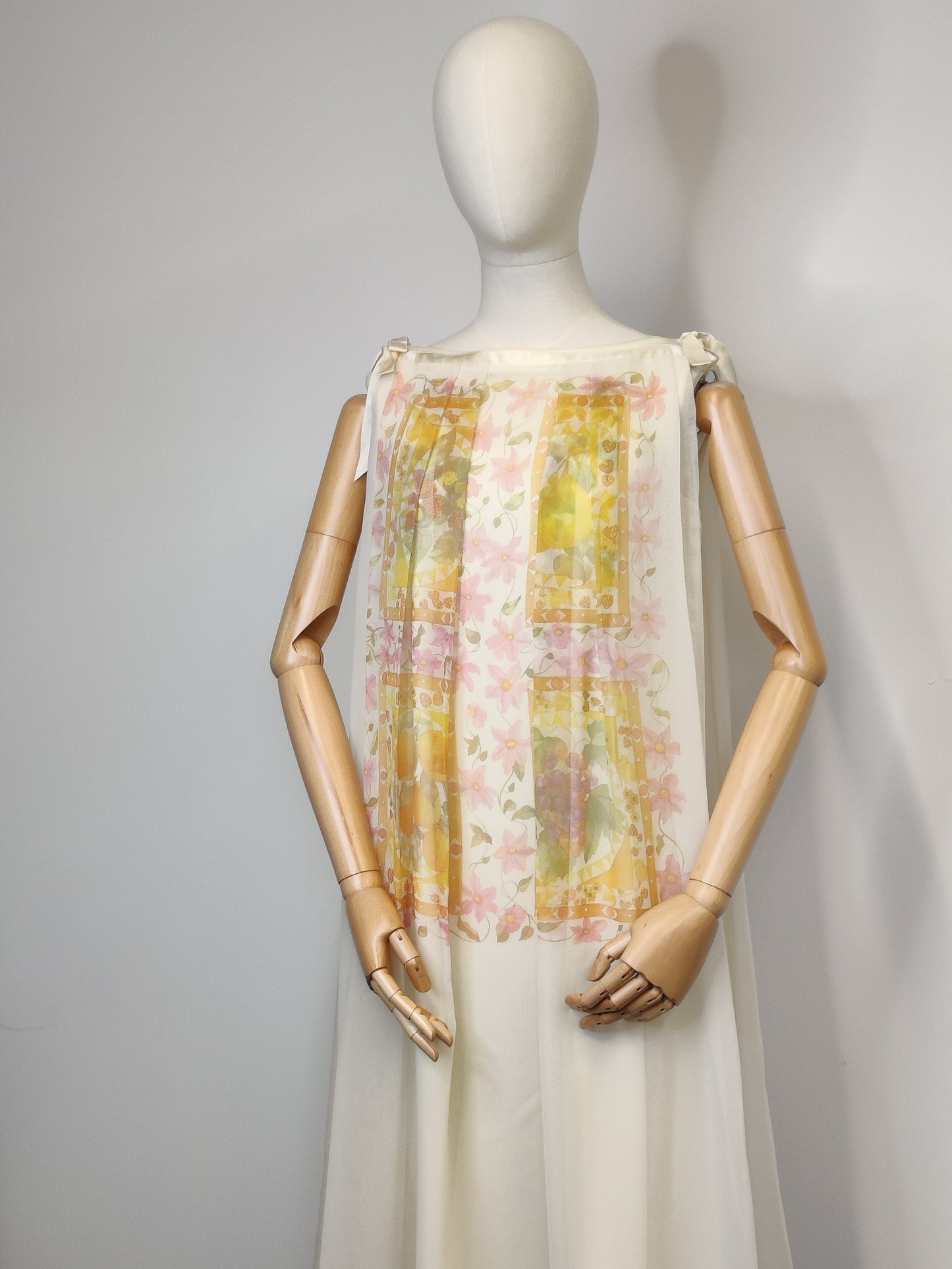 Jean Varon 'Floral Fun' 1970s Chiffon Dress