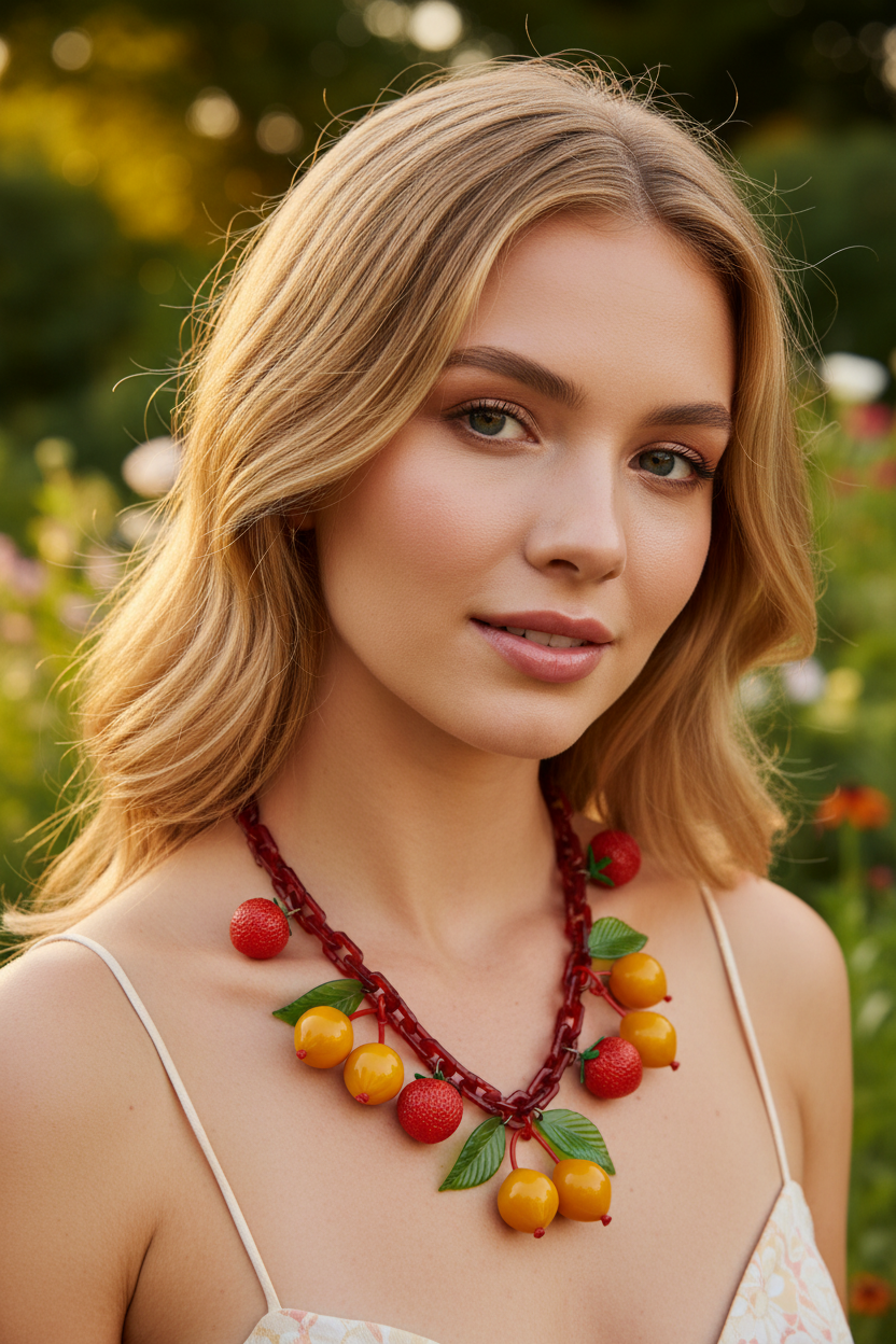 Vintage Fruit Necklace