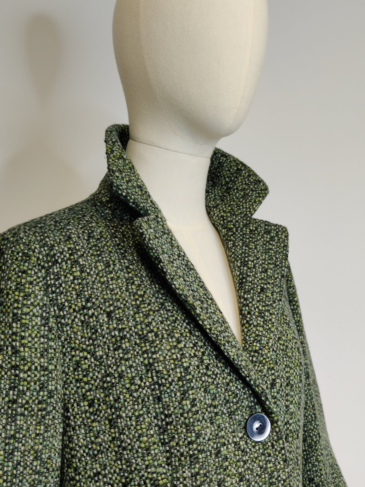 Vintage Viyella Moss Green Woven Tweed Blazer