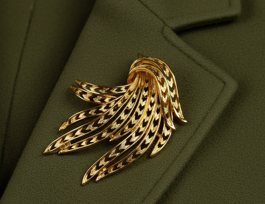 1970s Monet Leaf Brooch