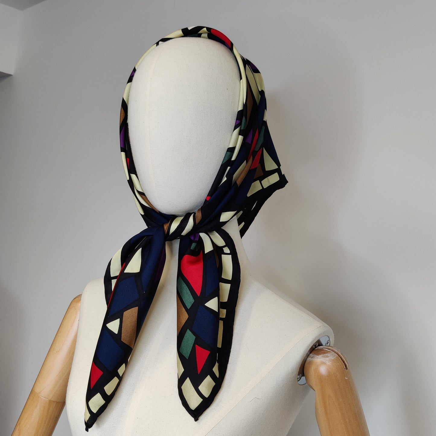 Vintage Beckford Silk Stained-Glass Mosaic Square Scarf