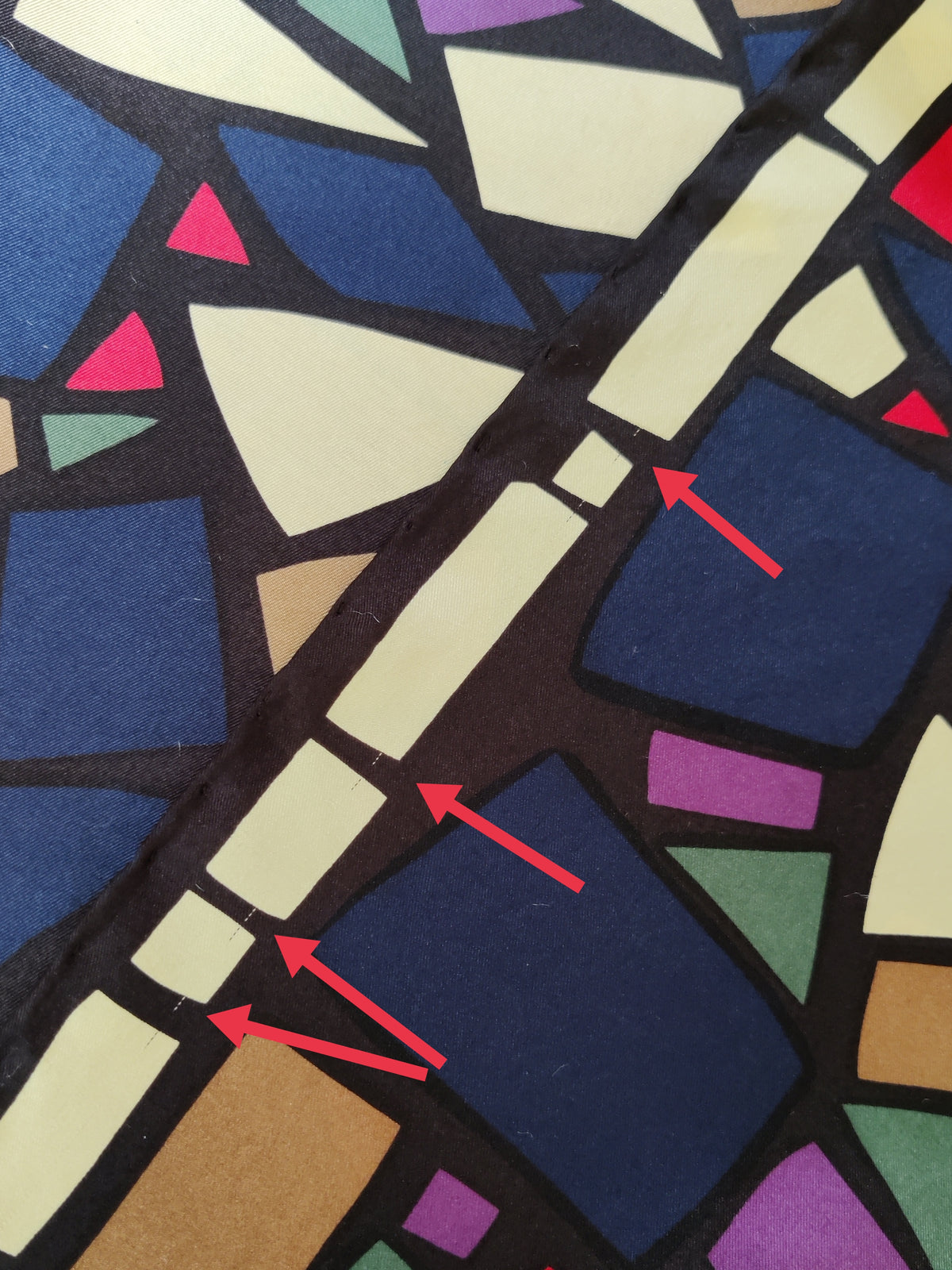 Vintage Beckford Silk Stained-Glass Mosaic Square Scarf