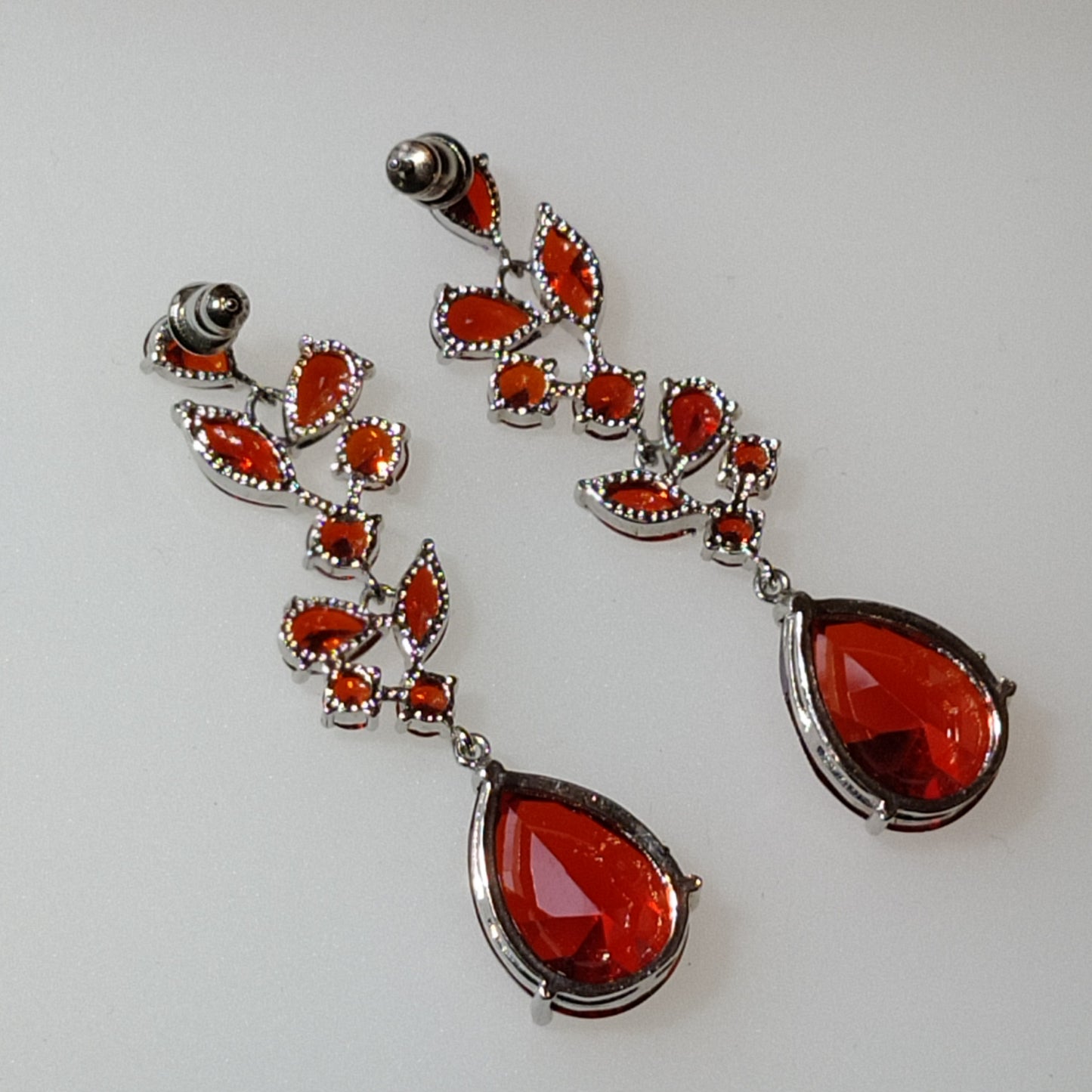 Vintage Glass Rhinestone Drop Earrings