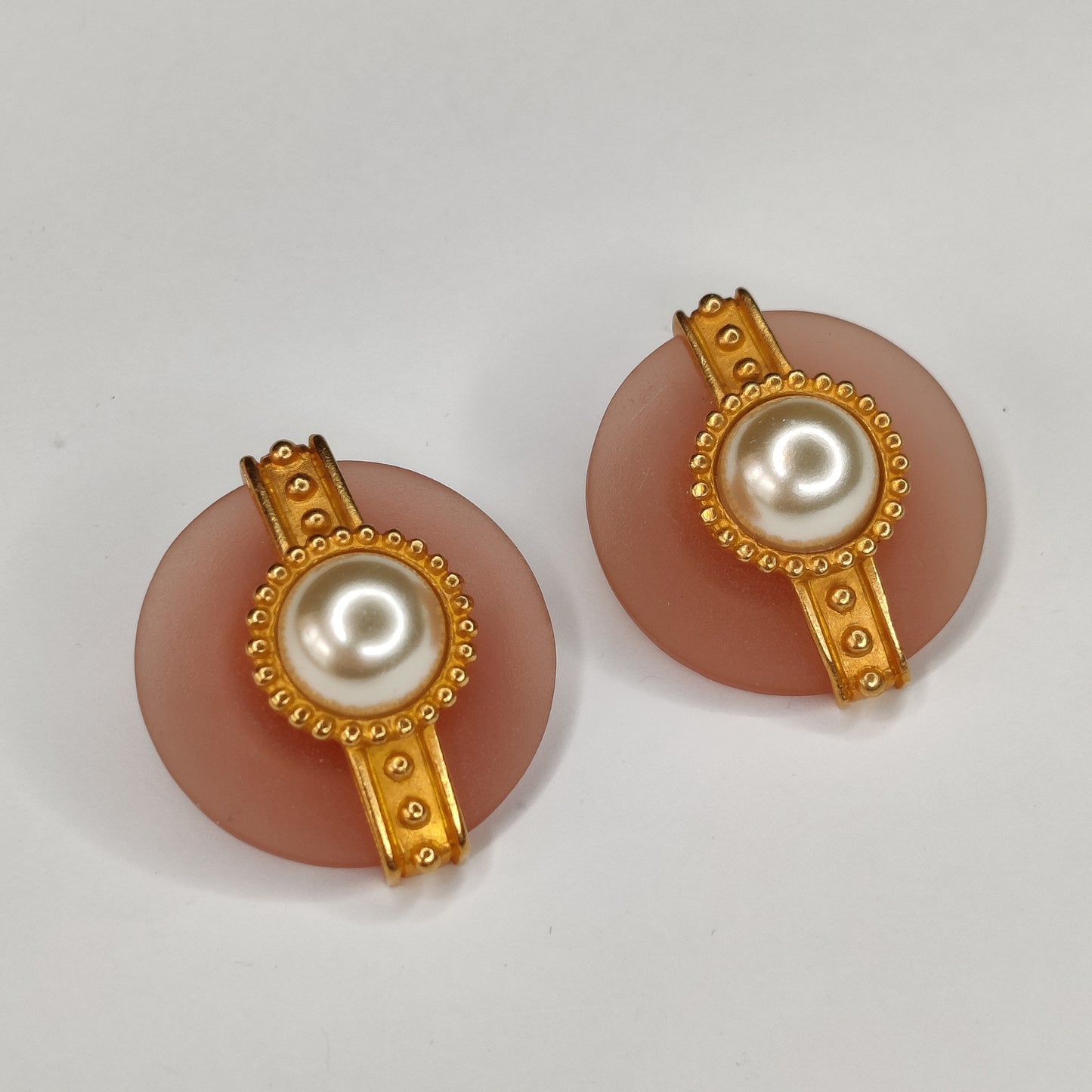 1980s Faux Pearl Clip Earrings