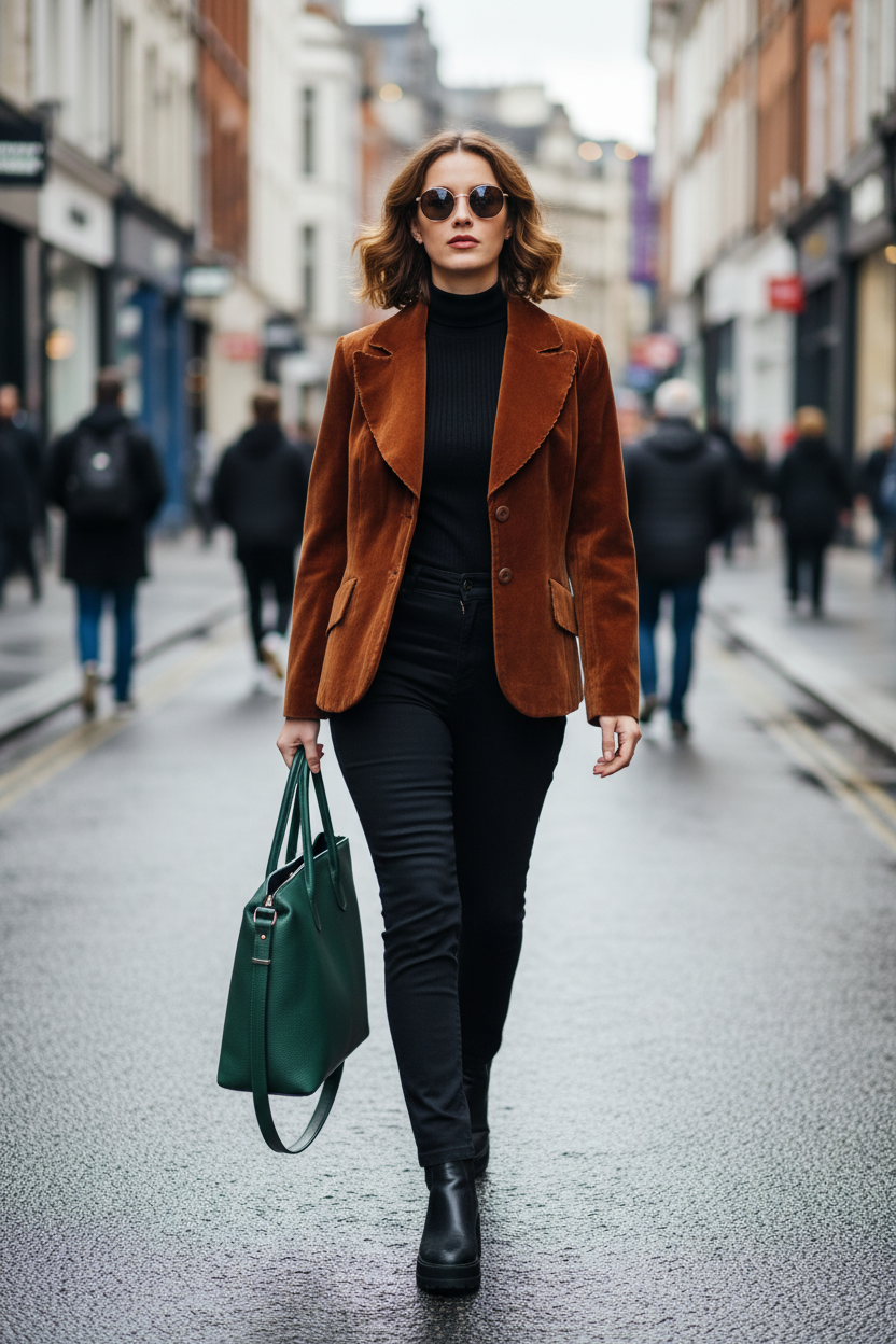 Cinnamon Brown Velvet Jacket