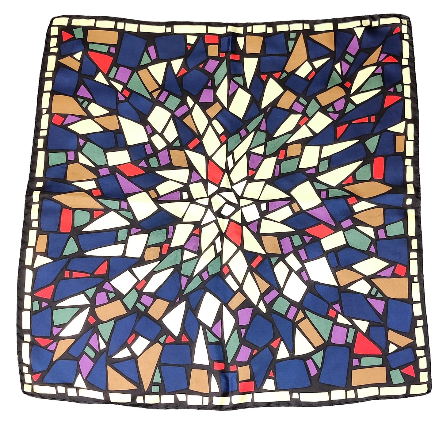 Vintage Beckford Silk Stained-Glass Mosaic Square Scarf