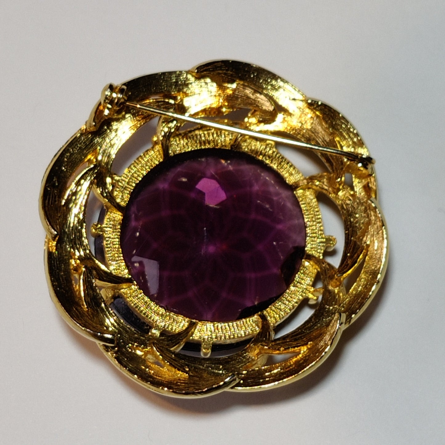1960s Amethyst Glass Brooch