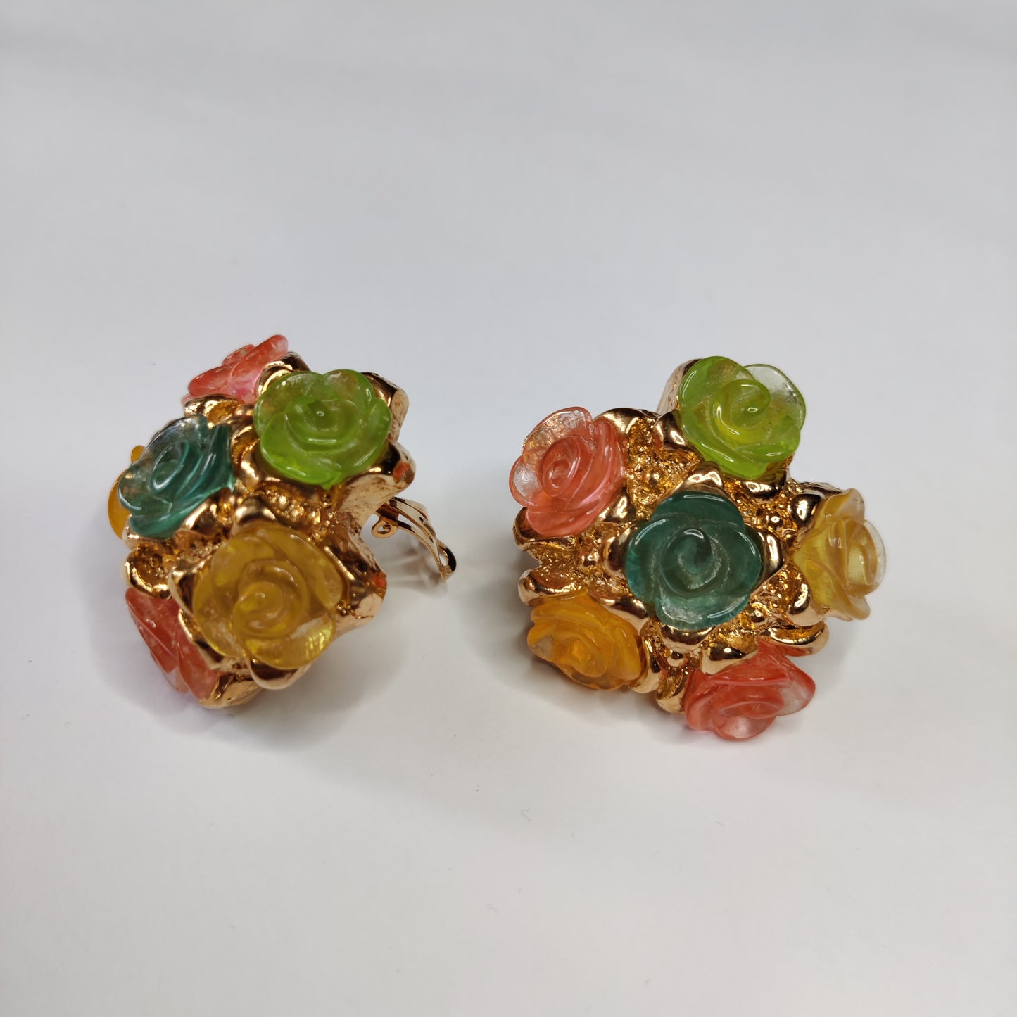 Vintage Floral Clip Earrings