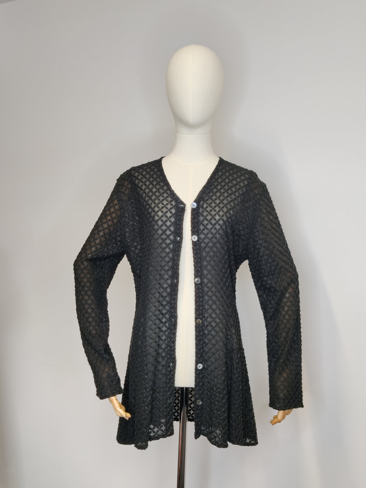 1990s GHOST (Sarne era) Black Devoire Peplum Jacket/Top