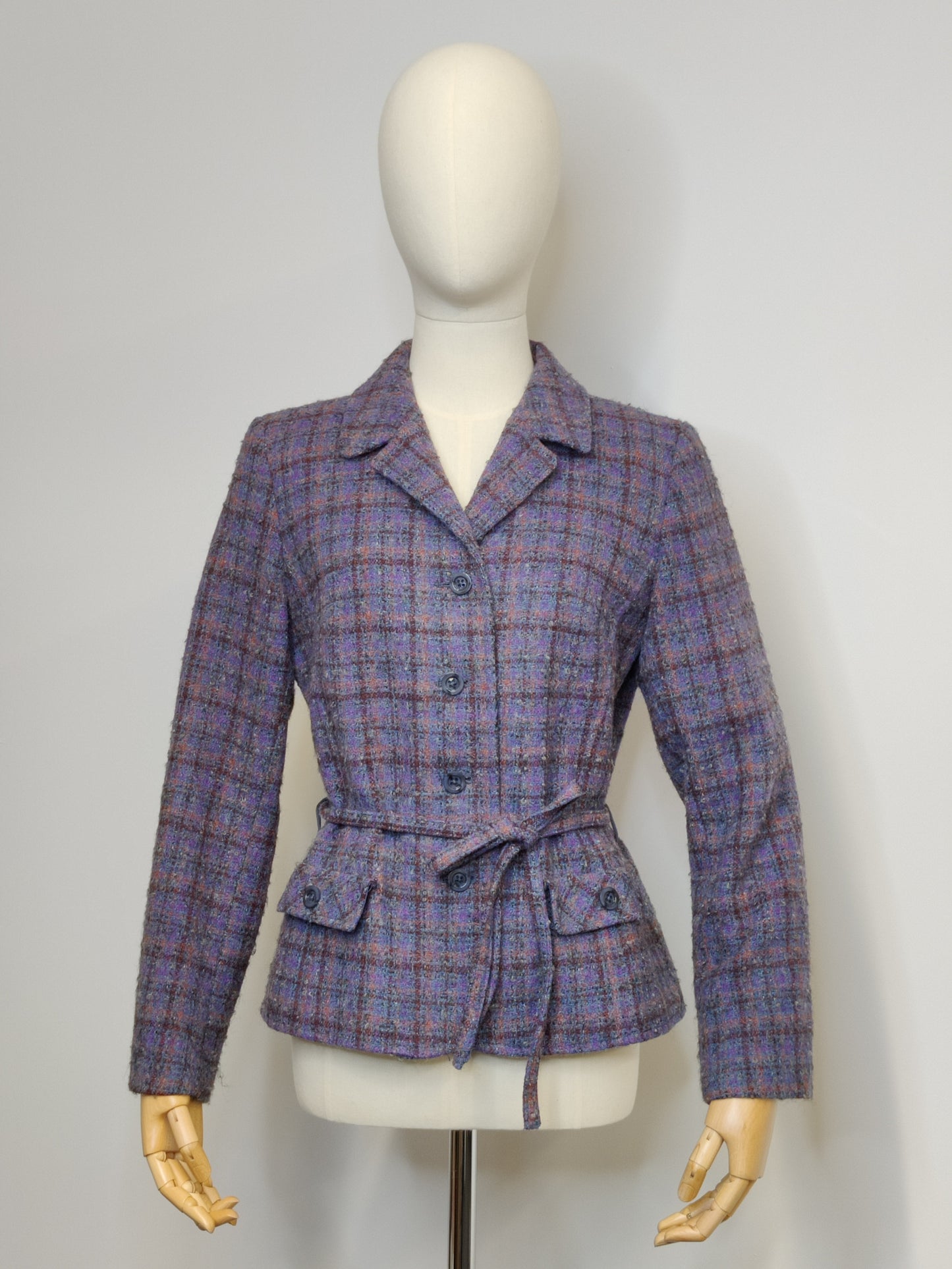Vintage Wool Tweed Belted Jacket