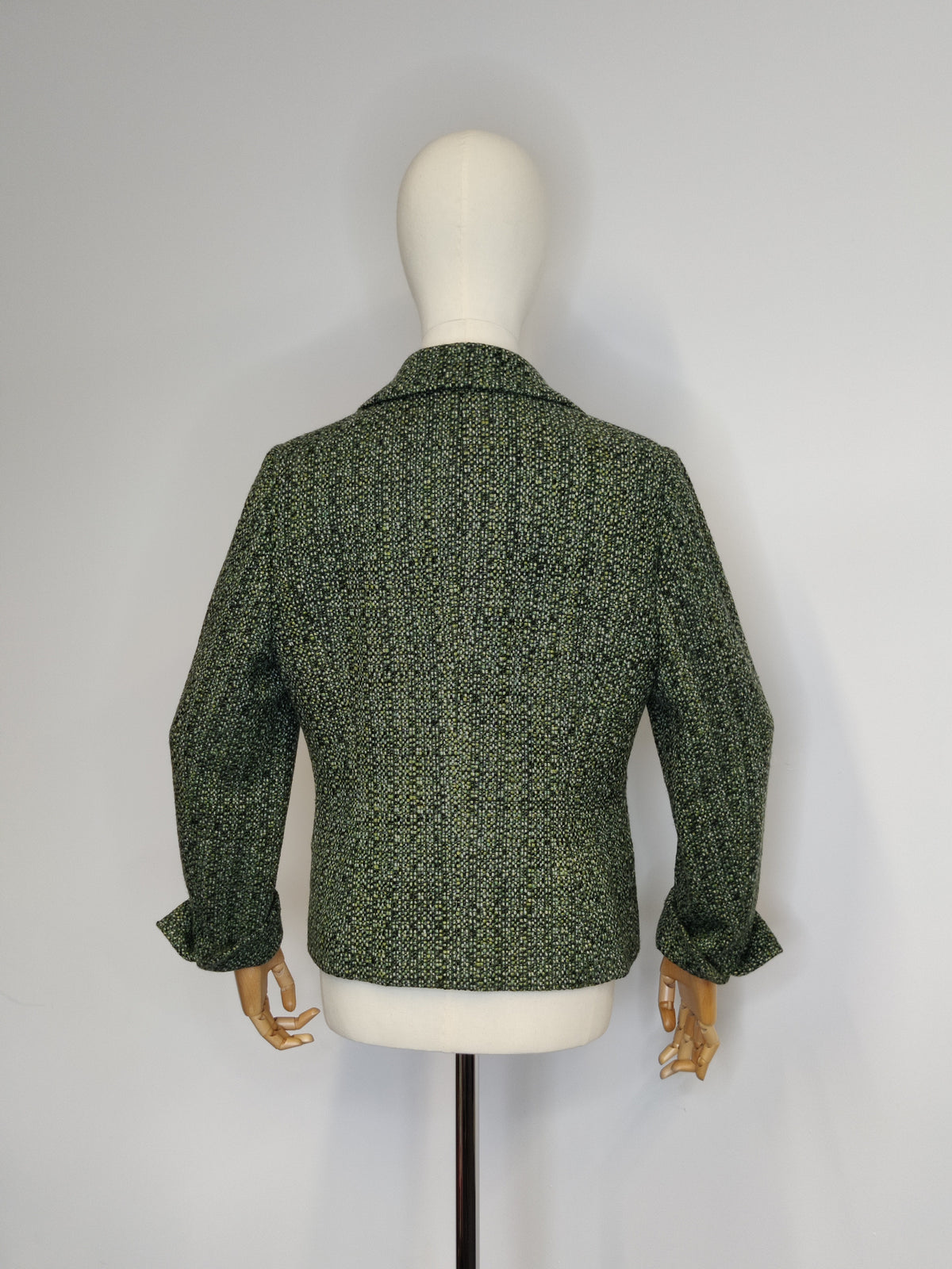 Vintage Viyella Moss Green Woven Tweed Blazer