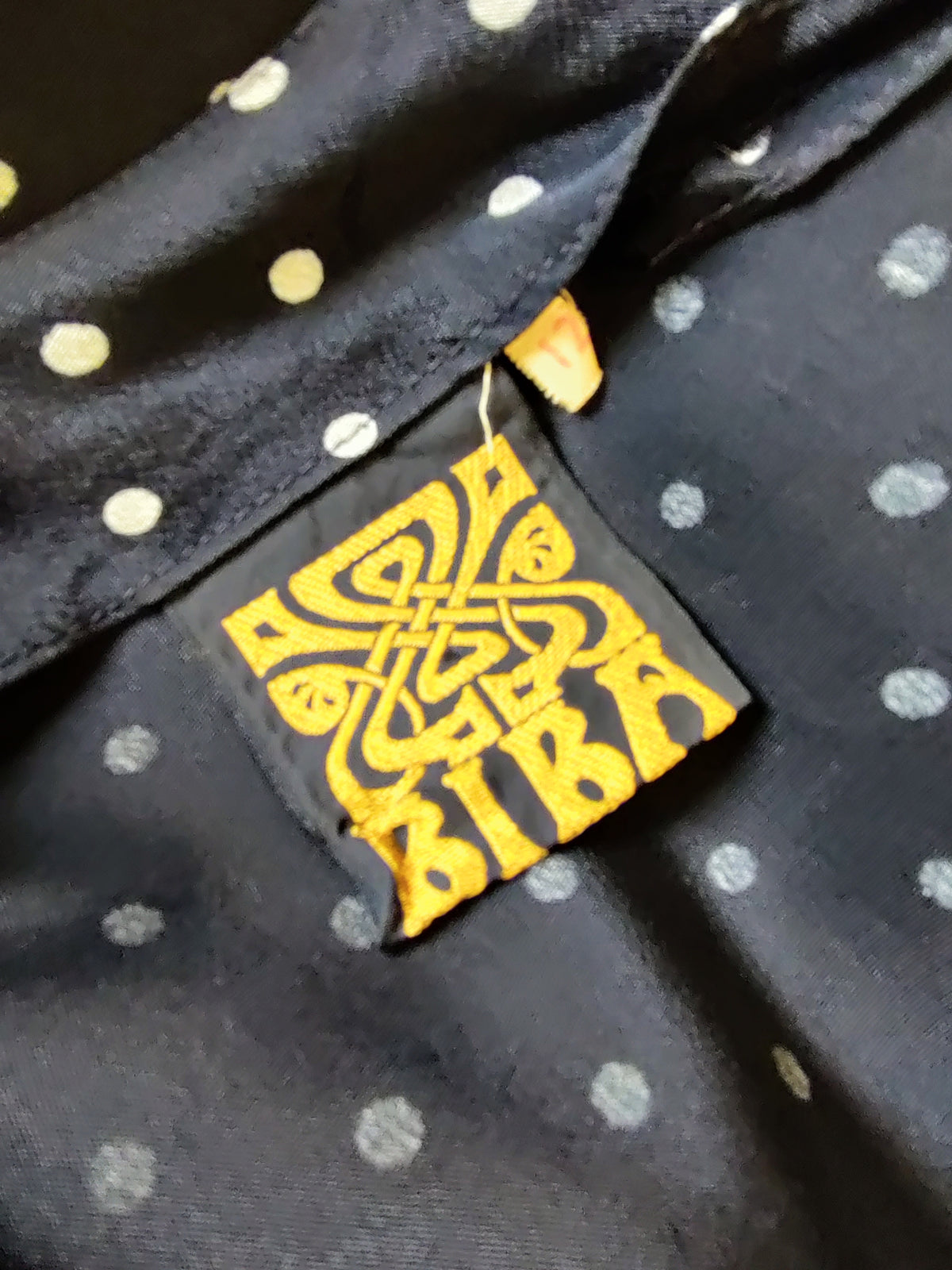 Rare Biba 1960s/70s Black Polka Dot Maxi Dress with Dramatic Bell Sleeves