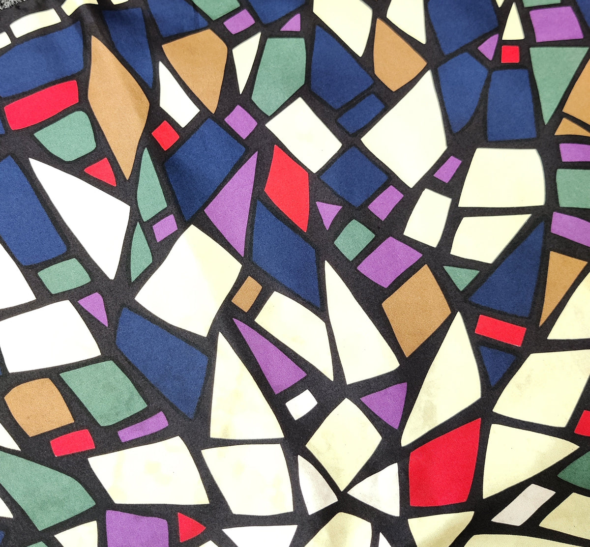 Vintage Beckford Silk Stained-Glass Mosaic Square Scarf
