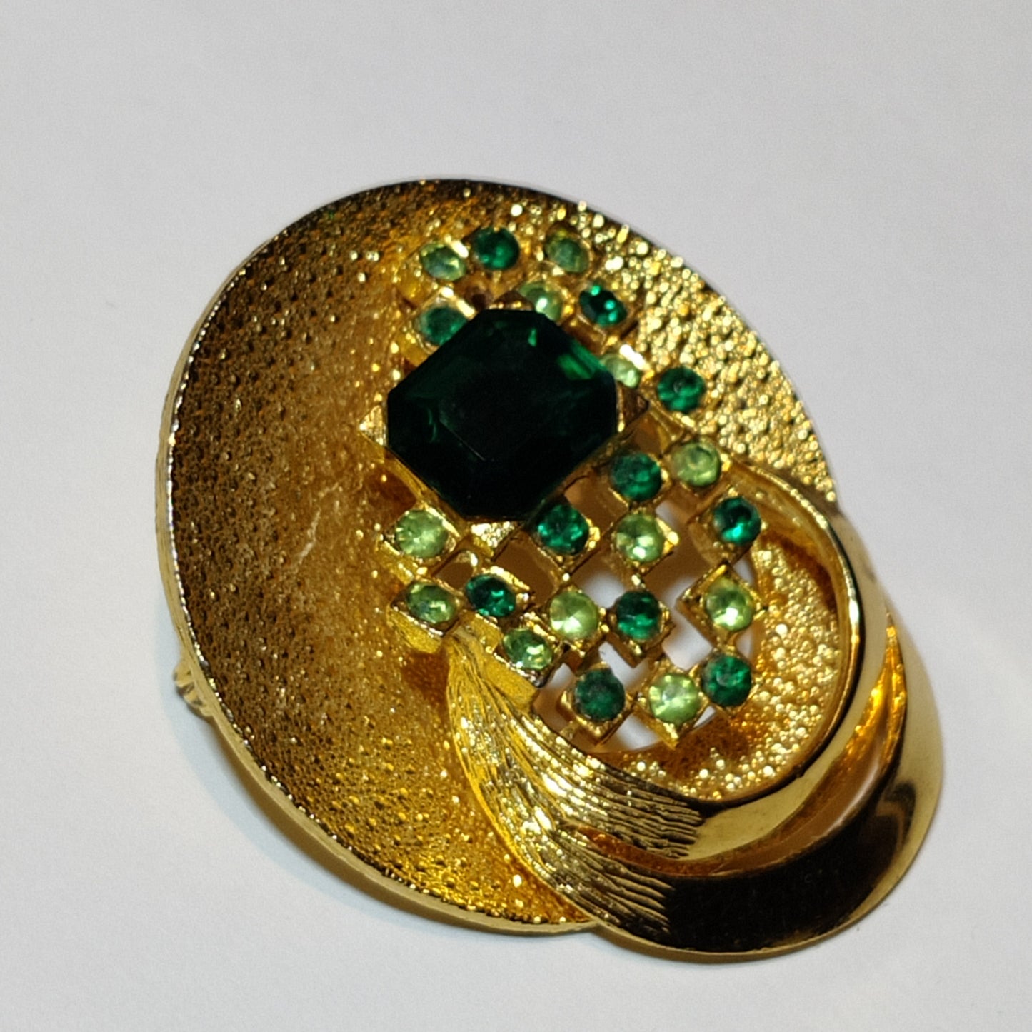 Vintage Green Rhinestone Booch