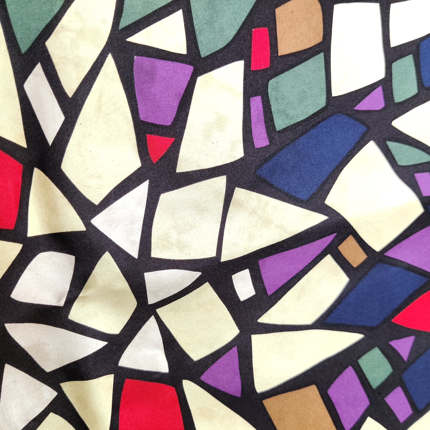 Vintage Beckford Silk Stained-Glass Mosaic Square Scarf