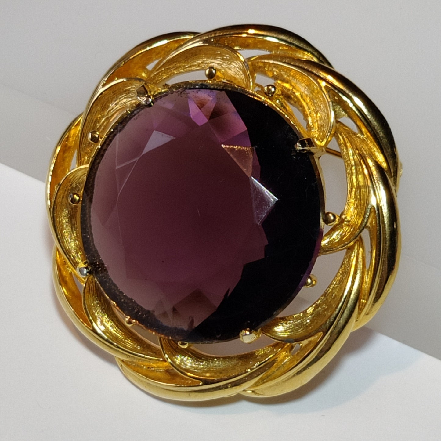 1960s Amethyst Glass Brooch
