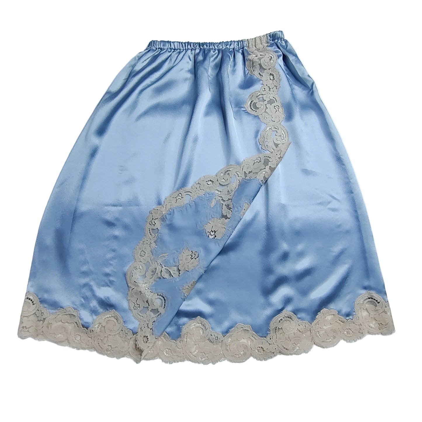 1970s Blue Janet Reger Bra & Waist Slip Set