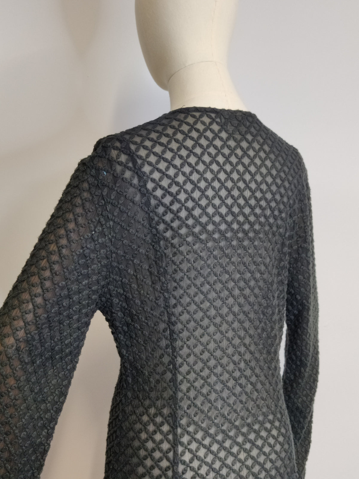 1990s GHOST (Sarne era) Black Devoire Peplum Jacket/Top