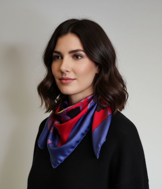 Donald Hamilton Fraser RA 1980s Silk Twill Scarf
