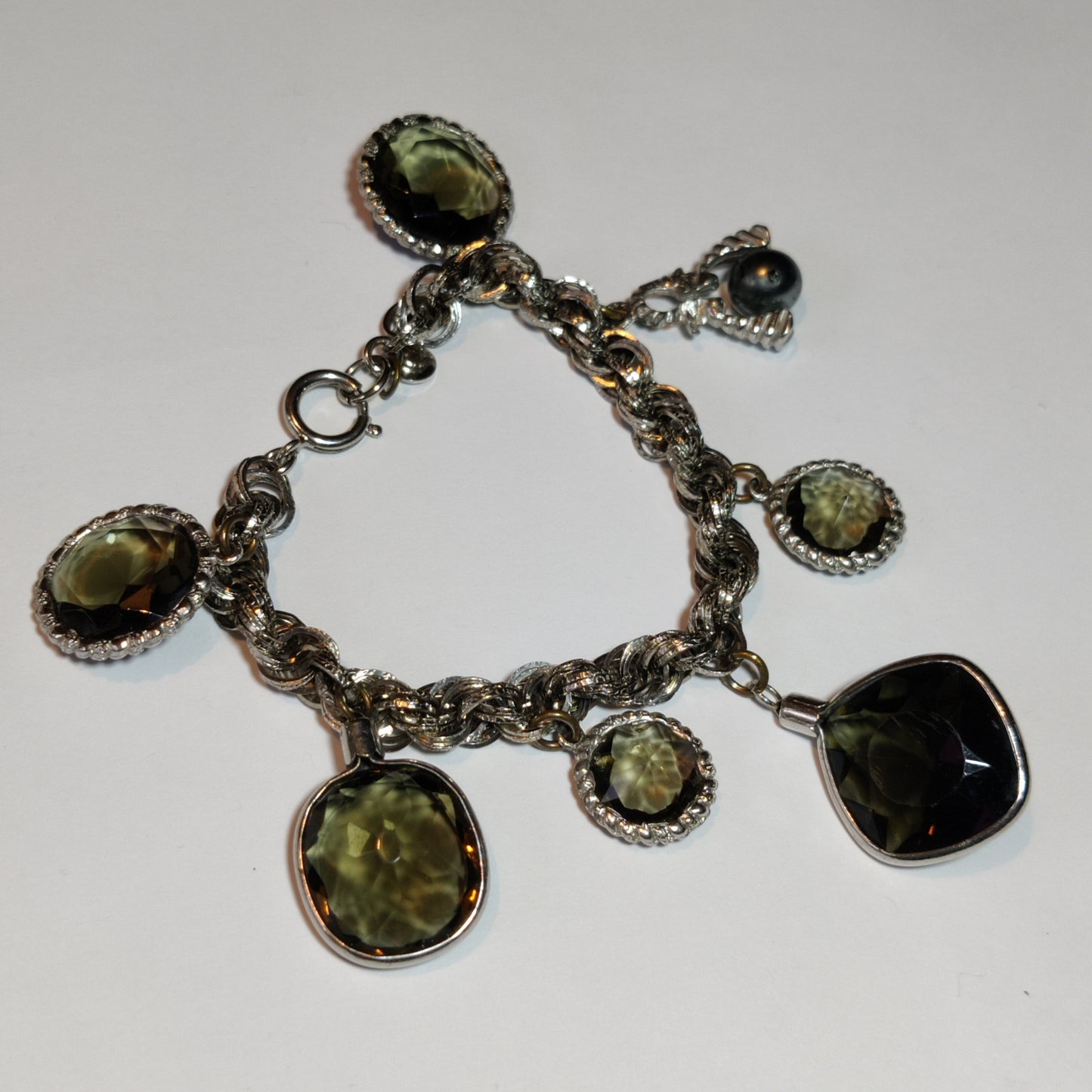 Vintage Glass Charm Bracelet