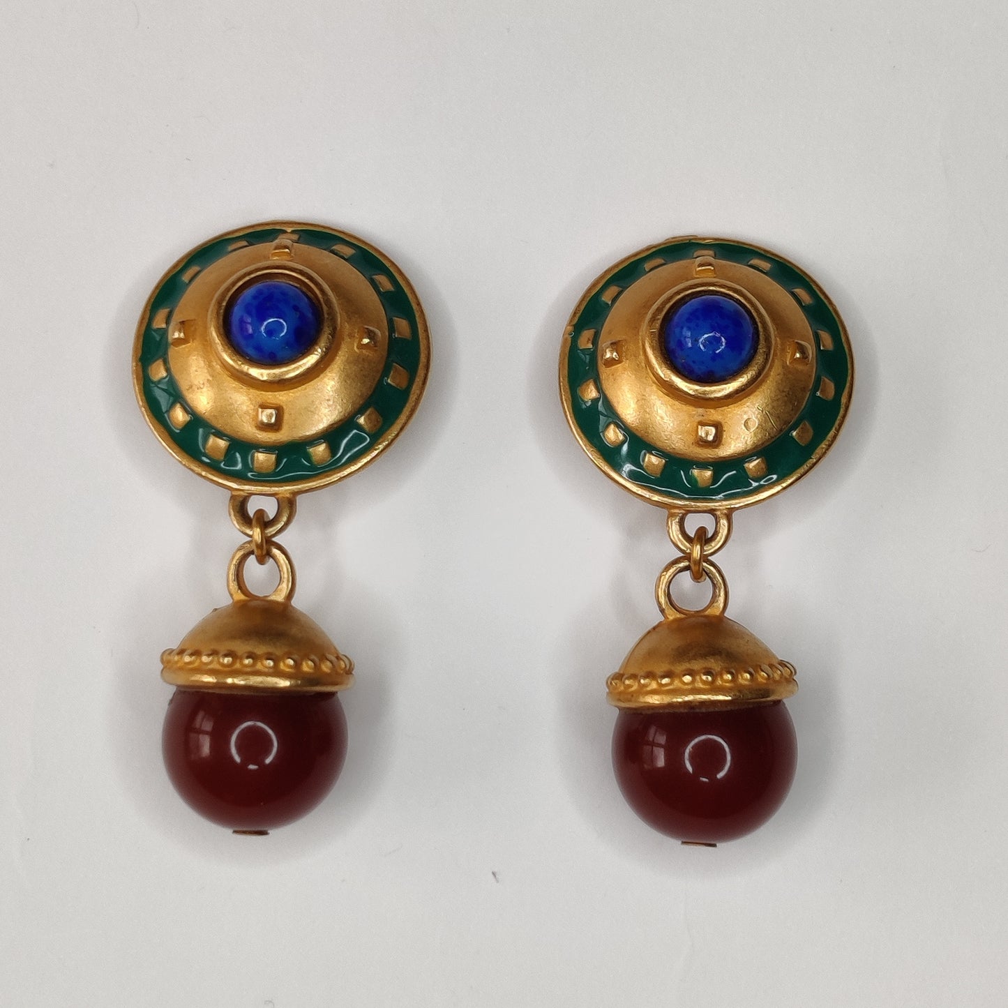 Lesley Block 1980s Clip Earrings