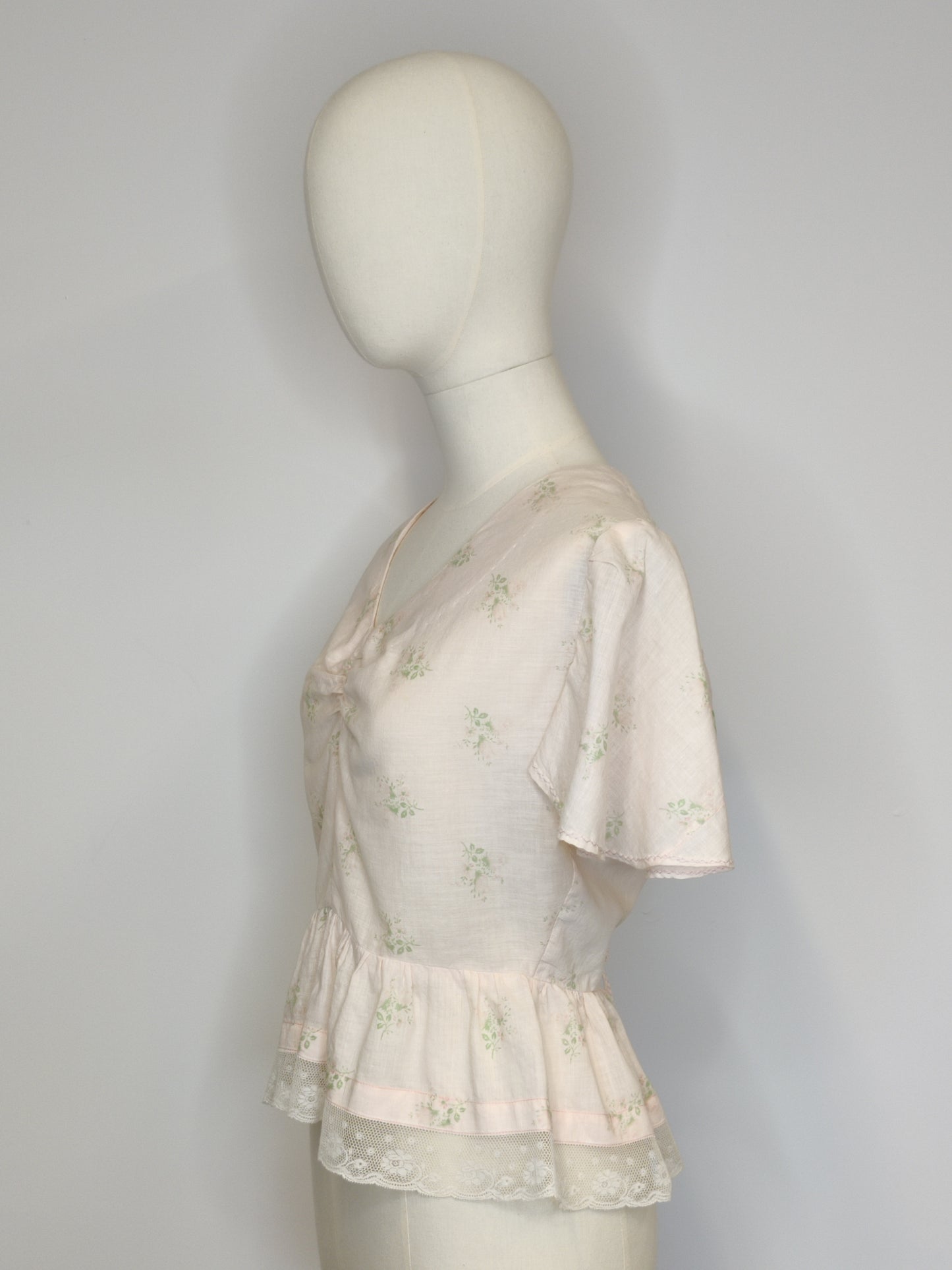 Antique Floral Cotton Bodice Top