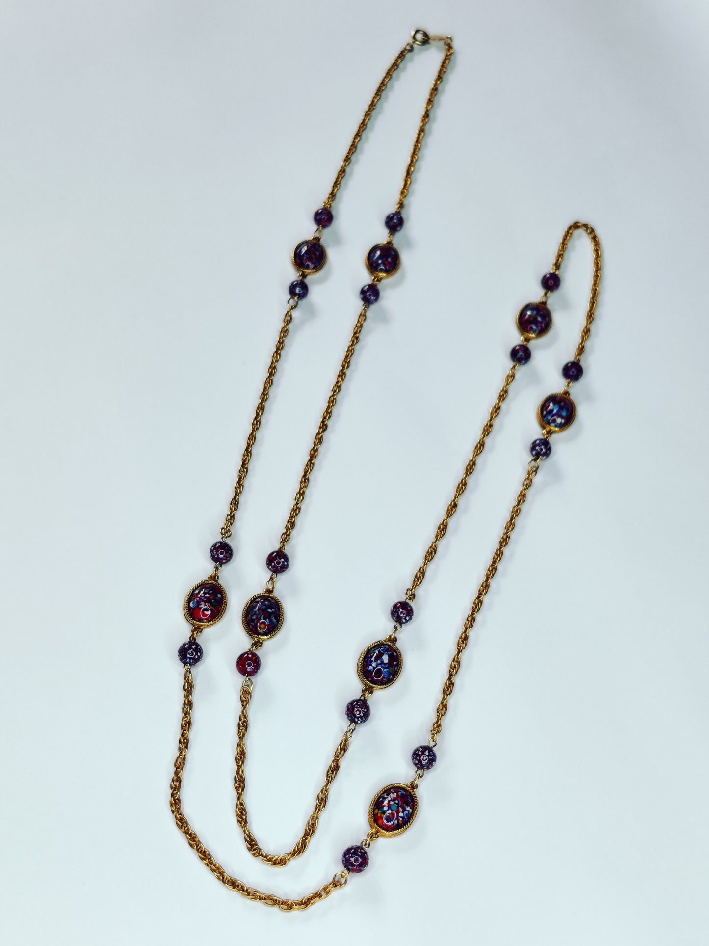 Vintage 1960s Accessocraft Glass Sautoir Necklace