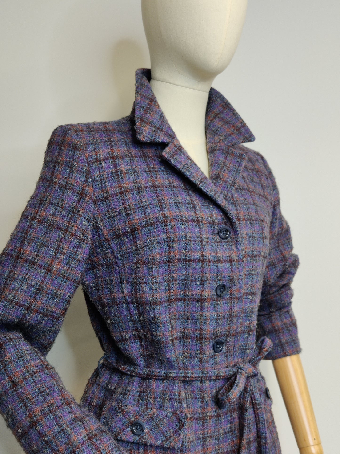Vintage Wool Tweed Belted Jacket