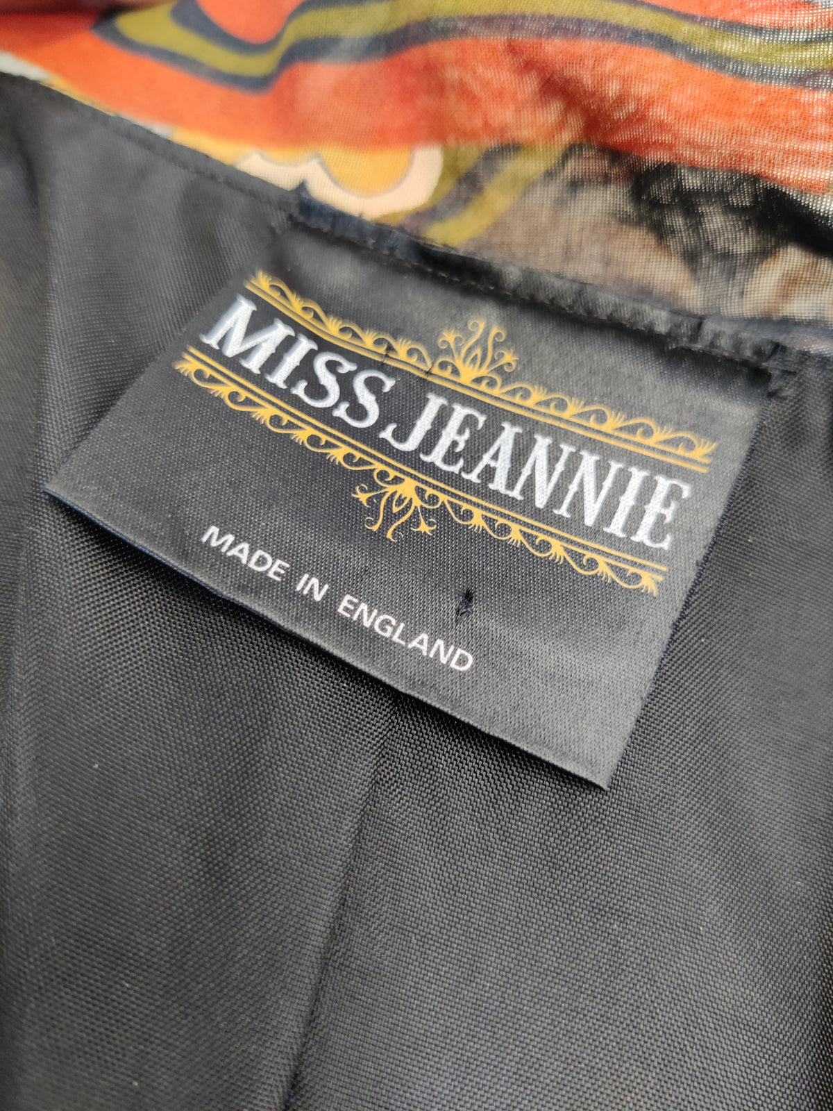 1970s Miss Jeannie  Iconic Print Trapeze Maxi Dress