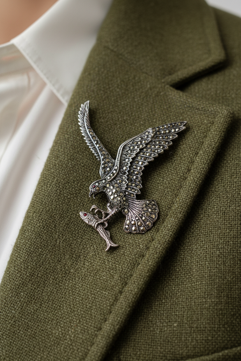 Vintage Silver Eagle Brooch