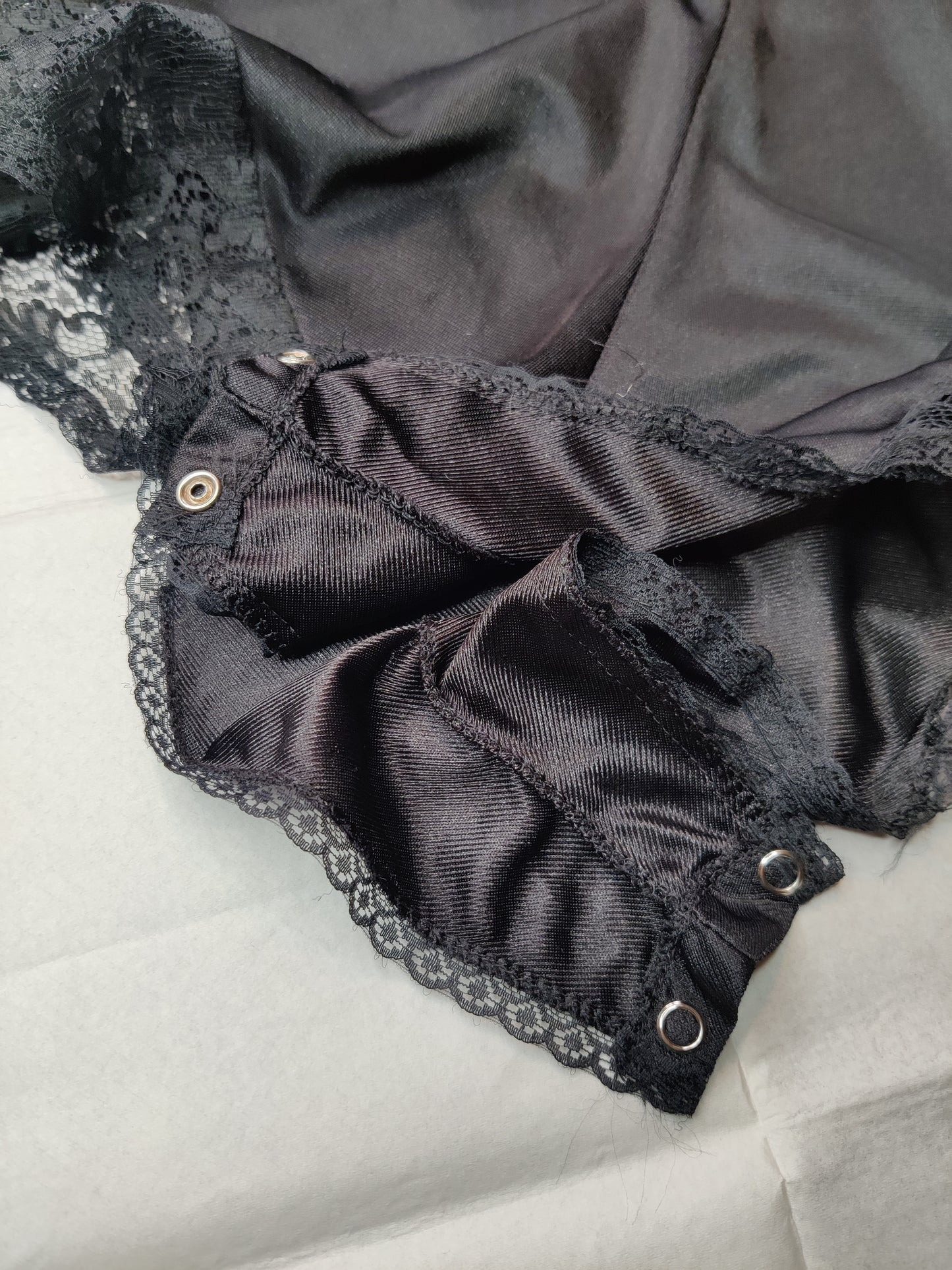 1980s Black Teddy/Camiknickers