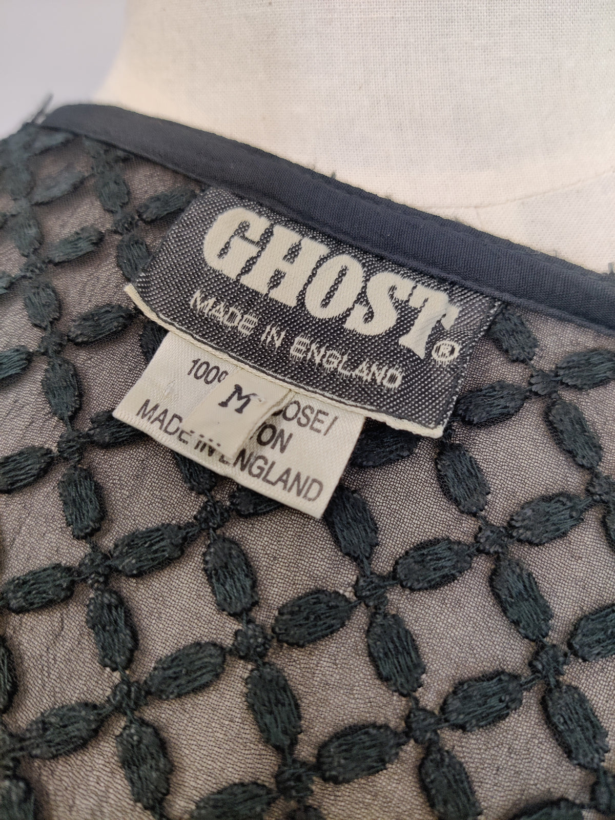 1990s GHOST (Sarne era) Black Devoire Peplum Jacket/Top