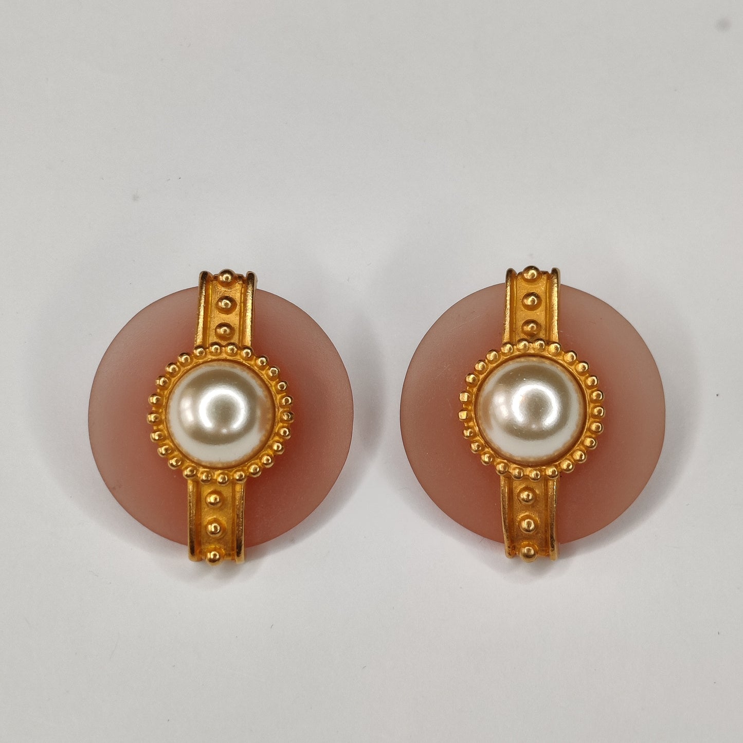 1980s Faux Pearl Clip Earrings