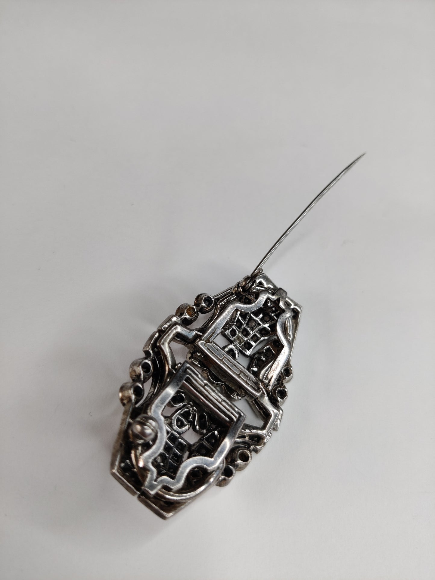 Ciro Art Deco Silver Duette Brooch