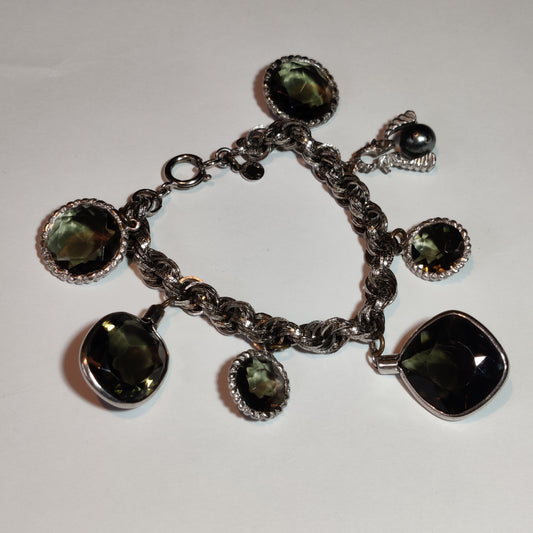 Vintage Glass Charm Bracelet