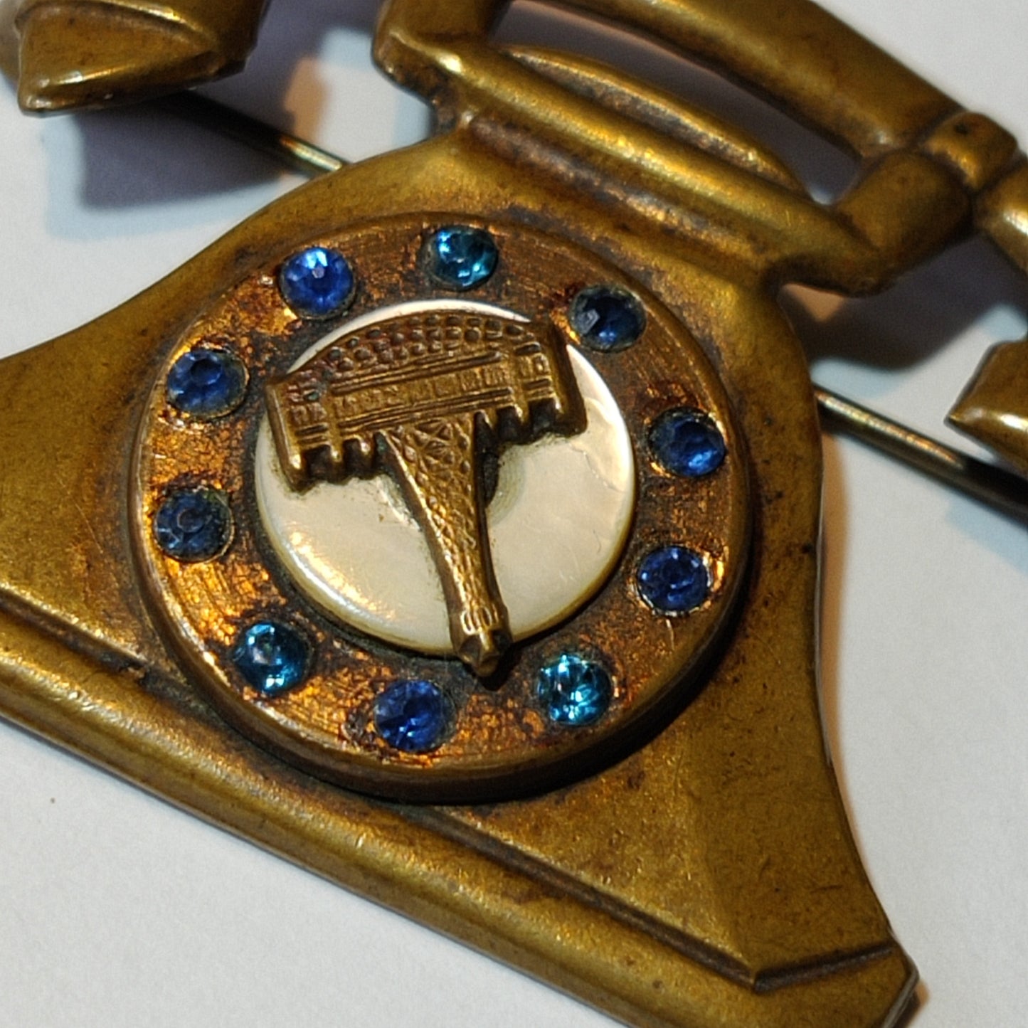 Vintage Telephone Brooch