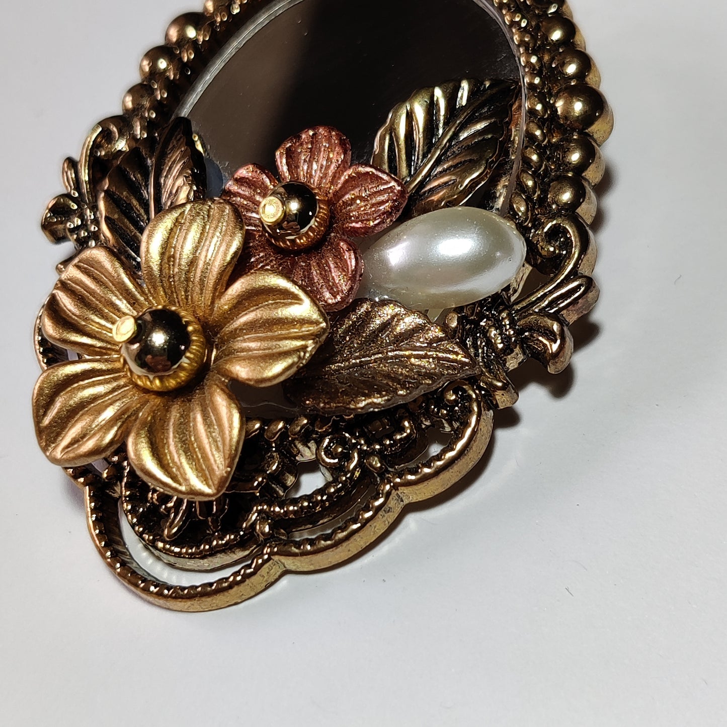 Vintage Framed Mirror Brooch